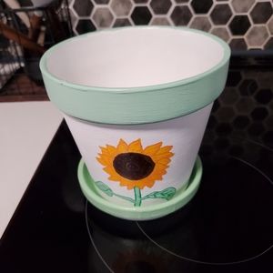 COPY - COPY - Hand Painted Terrra Cotta Flower Pot